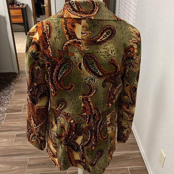 RANDI M. Velvety Corduroy Blazer NWOT Paisley Funky Pattern - Picture 5 of 9